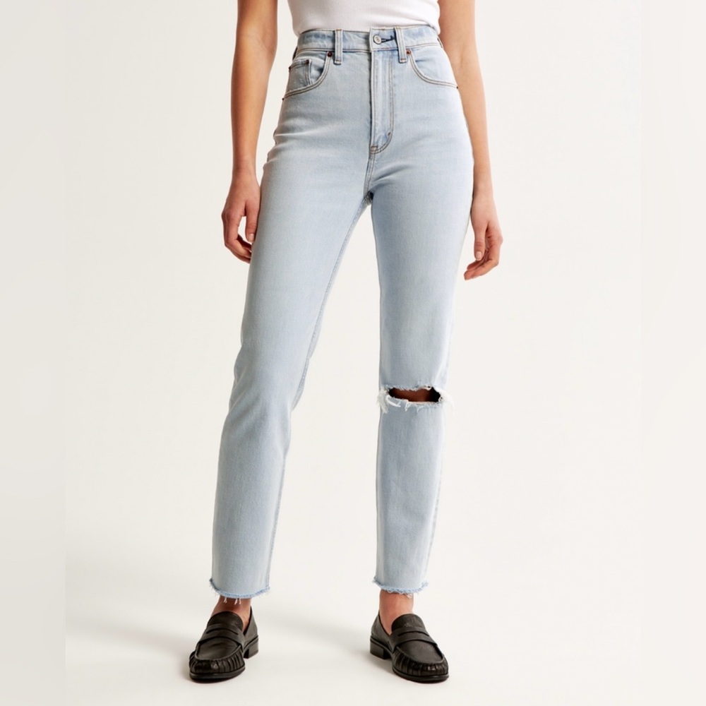 Abercrombie Ankle Straight Ultra High Rise Jeans